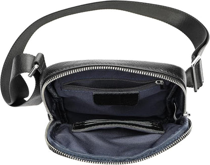 NIUCUNZH Man Purses and Bags Small, Mini Genuine Leather Messenger and Shoulder Bag for Men with lots of Zipper Pockets
