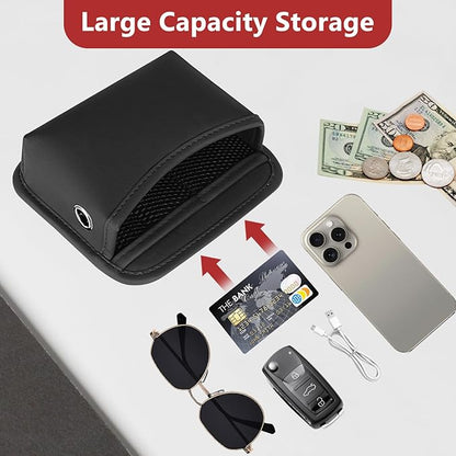 Car Seat Side Storage Pocket, Small Car Seat Organizers PU Leather Car Console Organizer Pocket Multifunctional Console Side Organizer Bag for Phone, Keys, Sunglass, Wallet, 1Pack