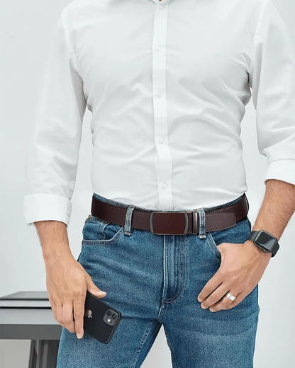 BELTROAD Ratchet Belt Strap for Men Leather Belts Without Buckle Replacement Leather Belt Strap Only 35mm for 40mm Buckle