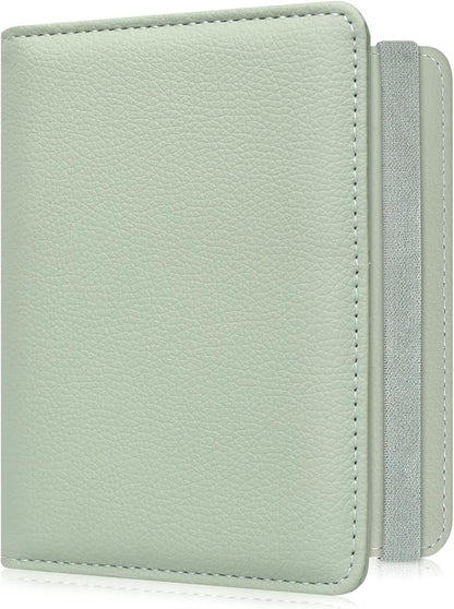ACdream RFID BLOCKING Passport Holder Travel Wallet, Premium PU Leather Cover Passport Book with Card Holder, Pen Holder, Keep Organization, and Travel Essentials for Women and Men, Agave Green