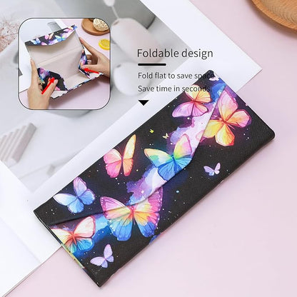 Foldable Glasses Case, Magnetic PU Leahter Sunglasses Case, Cute Hard Shell Folding Eyeglass Cases for Women Kids