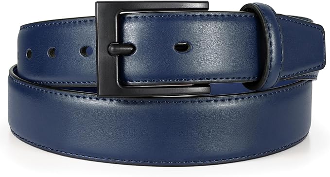 XZQTIVE TSA Belt For Men Metal Free Dress Belts Hypoallergenic Leather Belt With Black Buckle Nickle Free