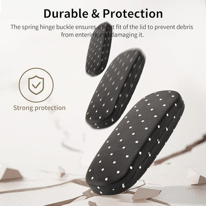 Glasses Case Hard, Cute Sunglasses Case for Women Leather Protective Case for Eyeglass with Cleaning Cloth