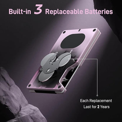 Slim Wallet for Men, Air Wallet Build in Airtag Chip, Smart Wallet Compatible with Apple Find My iOS Only, Minimalist Front Pocket Wallet RFID-Blocking Card Holder with Money Clip (Pink)