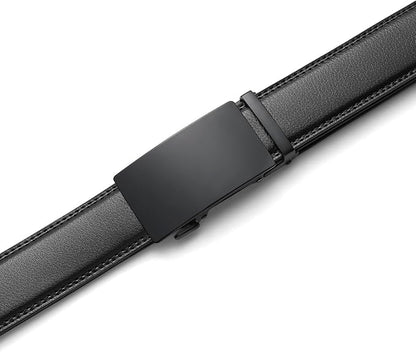 Founders & C Ratchet Belts for Men-Black/Brown Belt Leather 1 3/8" for Casual Dress-Micro Adjustable Belt