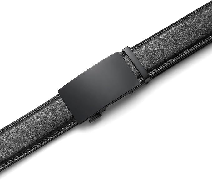 Founders & C Ratchet Belts for Men-Black/Brown Belt Leather 1 3/8" for Casual Dress-Micro Adjustable Belt
