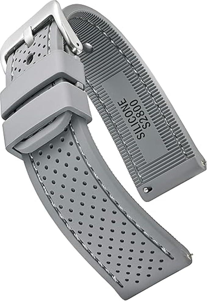 ALPINE Sporty Premium Soft Silicone Adjustable Watch Band - Replacement Rubber Watch Bands for Women & Men - Waterproof Quick Release Watch Straps - Compatible with Regular & Smart Watch Bands