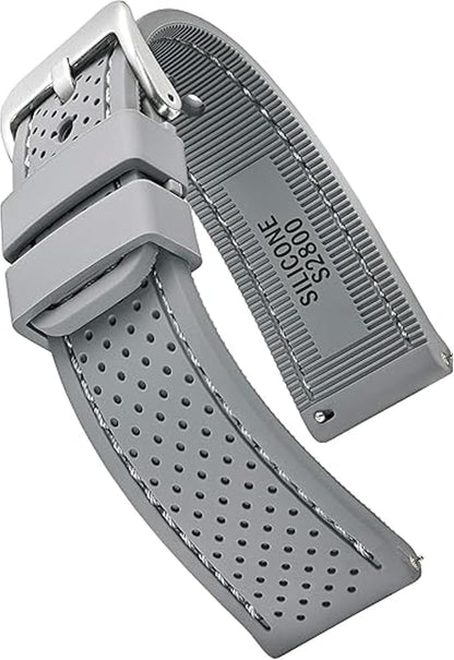 ALPINE Sporty Premium Soft Silicone Adjustable Watch Band - Replacement Rubber Watch Bands for Women & Men - Waterproof Quick Release Watch Straps - Compatible with Regular & Smart Watch Bands