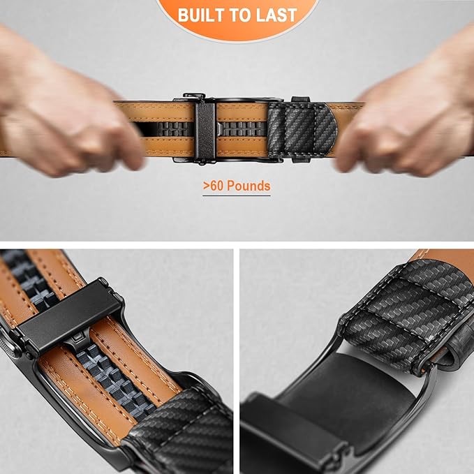 BULLIANT Men's Ratchet Belt Nontrimmable-Click Belt Adjustable for Men Gift Lightweight 1 3/8"