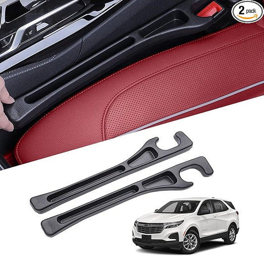 2Pcs Car Seat Gap Filler Organizer Compatible with Chevy Equinox, Soft Foam Seat Side Gap Filler with Storage Avoids Things Falling, Fill The Gap Between Seat and Console