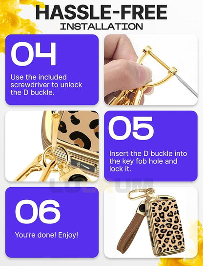 Lucrum Compatible with Mazda Key Fob Cover & Leather Keychain - TPU Case for 3, 6, CX-5 CX-9 CX-30 CX-50 CX-70 (2019-2025)