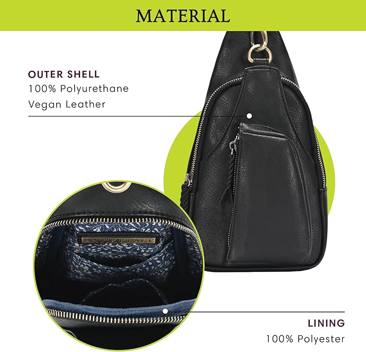 MMS Brands Antik Kraft Tasha Crossbody Sling | Vegan Leather Crossbody Bag for Women with 16-20" Strap | Sling Bags for Women