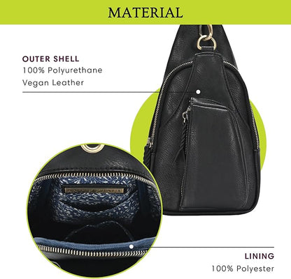 MMS Brands Antik Kraft Tasha Crossbody Sling | Vegan Leather Crossbody Bag for Women with 16-20" Strap | Sling Bags for Women
