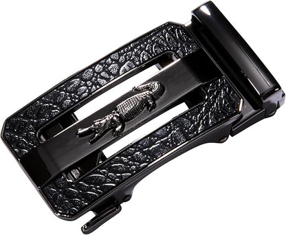 Barry.Wang Mens Belts Leather Ratchet Automatic Buckle Slide Click 1 3/8" Designer Dress Fashion Classic Casual Work Business