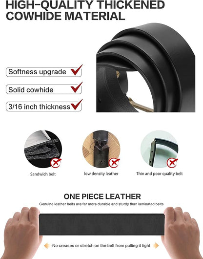 Thicken Full Grain Leather Mens Belt Heavy Duty Mens Work Belt Mens Belt High Hardness Buckle Packed In Gift Box