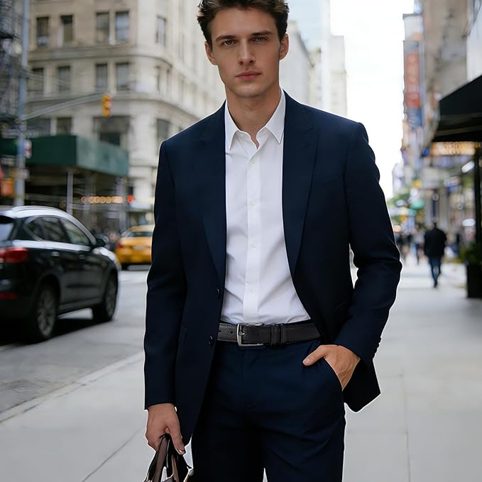 Aegero Mens Belt, Leather Dress Jeans Belt, Fashion & Classic Designs Ideal Match for Work Business and Casual