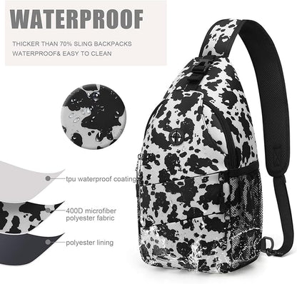 Pritent Crossbody Bags for Women Men Trendy Sling Bag Backpack Casual Chest Bag with Convertible Shoulder Strap