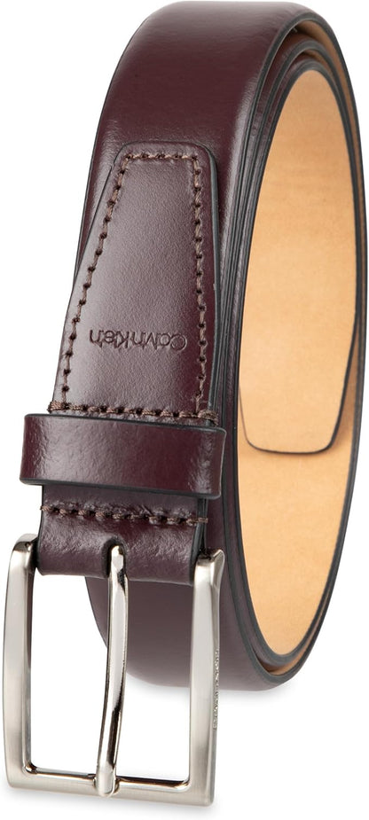 Calvin Klein Men's Leather Dress Belt - Sleek Modern Style for Business & Everyday Wear