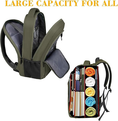 MATEIN 15.6 Inch Travel Laptop Backpack, Sturdy Computer Backpack for Women Men, Lightweight Fashion Water Resistant Traveling Backpack Casual Daypack for College Offic, Green