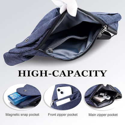 Anti-Theft Sling Bag for Women and Men, Lightweight Crossbody Bag with Hidden Pocket for Travel Hiking Casual Daily