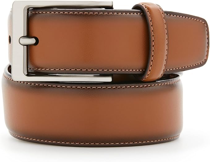 Perry Ellis Men's Portfolio Amigo Leather 1.25" Width Dress Belt (Available in Big & Tall)