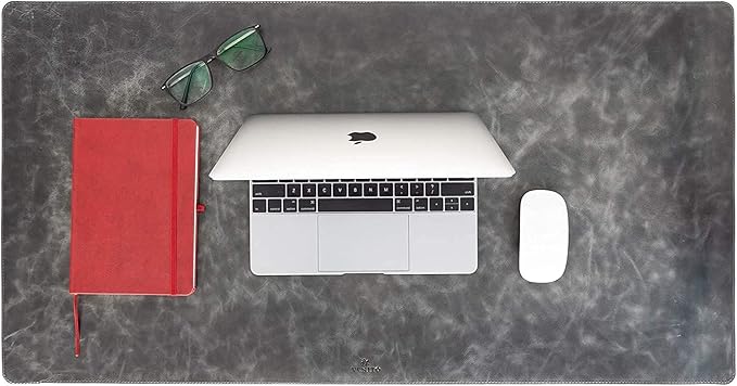 Venito Premium Leather Desk Pad Mat (31.5 X 14.6 inch) - Medium Desk Mat for Keyboard and Mouse Home Office Accessories (Faded Gray)*