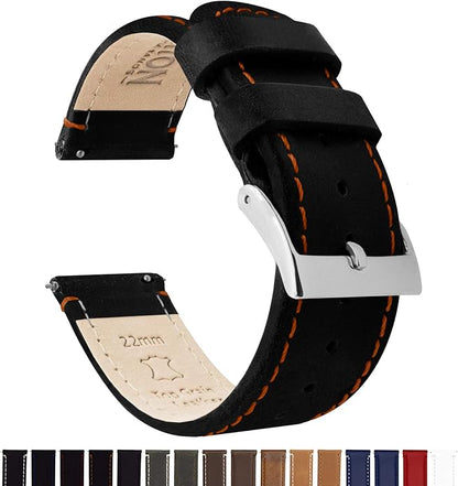 BARTON WATCH BANDS - Top Grain Leather Watch Bands Compatible with Apple Watch Models - 1, 2, 3, 4, 5, 6, 7, 8, 9, 10, SE, Ultra & Ultra 2