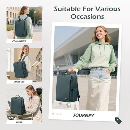 GOLF SUPAGS Stylish Laptop Backpack for Women Airline Approved Perfect for Work College and Travel Multi-Functional Casual Daypack Fits 14 Inch Notebook (Atrovirens)
