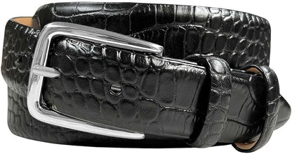 Andrew/Armando - Dress Belt Solid Brass Buckle (Gold & Silver) Genuine Full-Grain Cowhide Leather Belt 1-1/8"(30mm) Wide