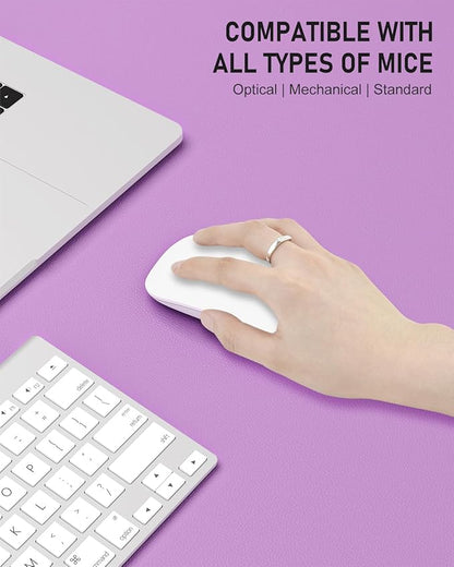 Desk Pad, 48" x 17" PU Leather Non-Slip Desk Mat Large Mouse Pad for Desktop, Waterproof Laptop Computer Writing Mat for Office, Home, Work, Gaming, Purple