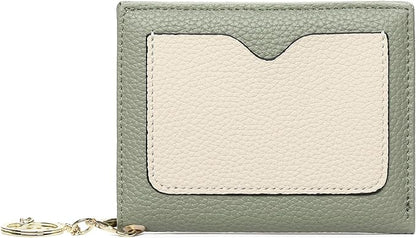 GAEKEAO Wallet Women RFID Blocking Small Bifold Vegan Leather Ladies Mini Purse with ID Window Zipper Change Pocket