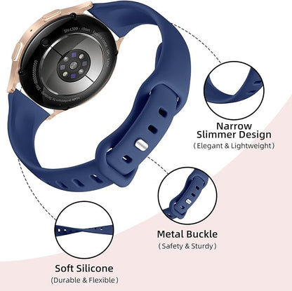 GEAK Compatible with Galaxy Watch 7 Band/Galaxy Watch 4 6 Classic 42mm 46mm 43mm 47mm/Galaxy Watch 5 Pro 45mm,20mm Slim Bands Compatible for Samsung Galaxy Watch 4 5 6 7 Small Black/White/Gray/Navy