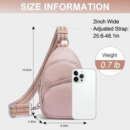 CLUCI Small Sling Bag for Women, Vegan Leather Fanny Pack Crossbody Bags for Women, Chest Bag With Guitar Strap