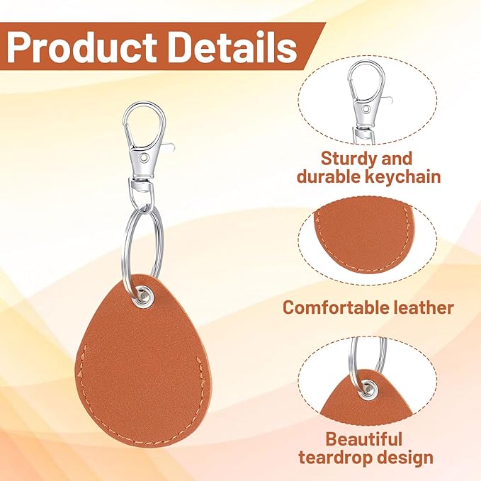 6pcs Key Fob Covers,PU Leather Key Fob, Leather Keys Holder with Keys Carabiner Clip, for RFID Keyfob Token Tag Door Entry Access Control, Black, White, Brown