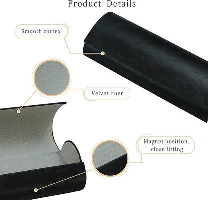 LifeArt Eyeglass Case Hard Shell, Portable Sunglass Case for Women and Men, fashionable PU Leather Eyeglass Case, Lightweight
