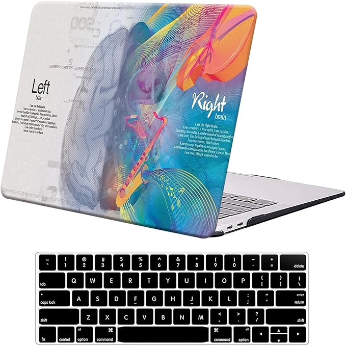KEROM Compatible with MacBook Pro 13 inch Case 2022-2016 Release M2 M1 A2338 A2289 A2251 A2159 A1989 A1706 with Touch Bar, Plastic Hard Shell Case & Keyboard Cover, Left Right Brain