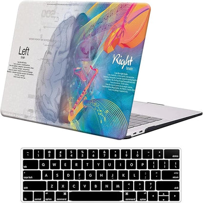 KEROM Compatible with MacBook Pro 13 inch Case 2022-2016 Release M2 M1 A2338 A2289 A2251 A2159 A1989 A1706 with Touch Bar, Plastic Hard Shell Case & Keyboard Cover, Left Right Brain