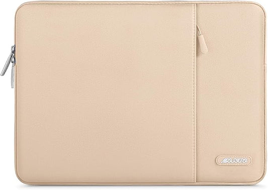 MOSISO Laptop Case 13 inch, Laptop Sleeve Compatible with MacBook Neo/Air/Pro 13 inch with A18/M5/M4/M3/M2/M1 Chip 2026-2016, Polyester Vertical Computer Sleeve Bag with Pocket, Apricot