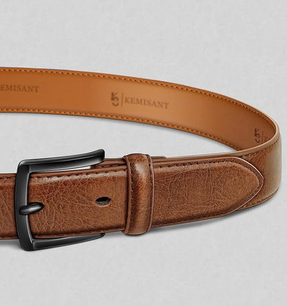 KEMISANT Men Belt-Genuine Leather Belt for Men Dress Casual Golf Jeans 1 3/8"