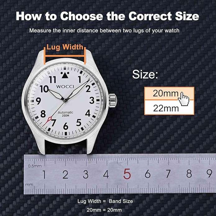 WOCCI Magnetic Watch Bands, Wood Grain Silicone, Quick Release, Compatible Watch Lug 20mm 22mm