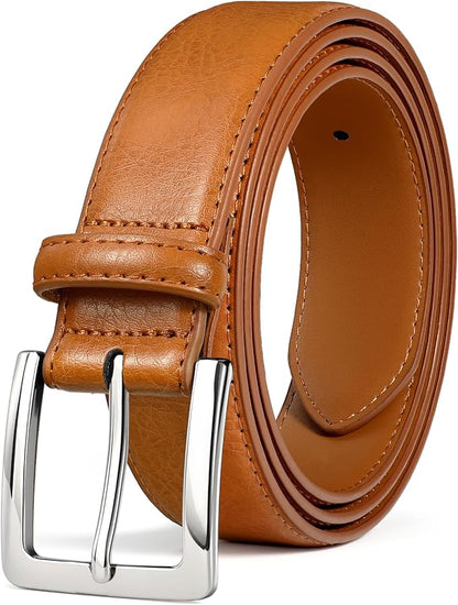 Men's Genuine Leather Dress Belt, 1 3/8" Classic Mens Jeans Pants Belt for Work Business Casual Golf