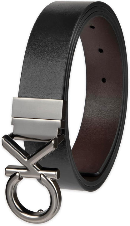 Calvin Klein Men’s Reversible Leather Belt - 2‑in‑1 Versatile Modern Style