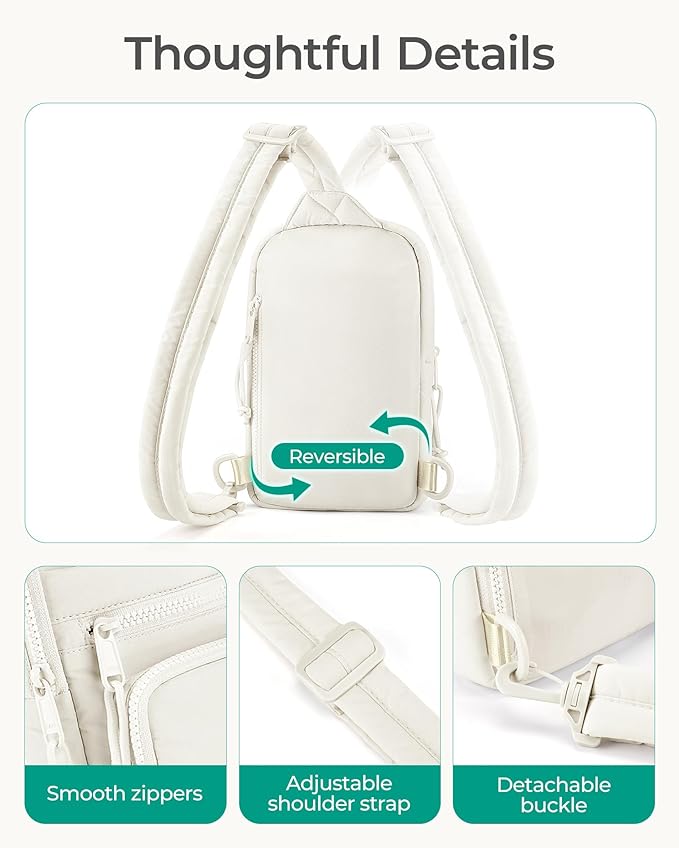 BAGSMART Crossbody Sling Bags for Women, Small Crossbody Purse Fanny Packs with Adjustable Strap, Sling Backpck for travel