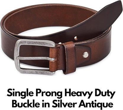 Real Full Grain Harness Cow Leather Belt for Men 38mm Width Casual Retro look Vintage style Handmade Valentine Gift