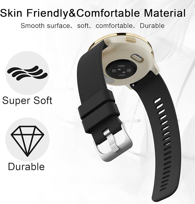 Vanjua 18mm Watch Bands Quick Release Replacement Wristband, 4 Pack Soft Silicone Waterproof Sport Straps Band for Men Women