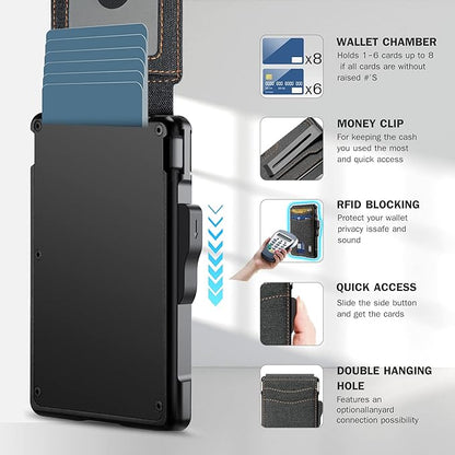 umoven Wallet for Men - with Money Clip Slim Leather Slots Credit Card Holder RFID Blocking Bifold Minimalist Wallet