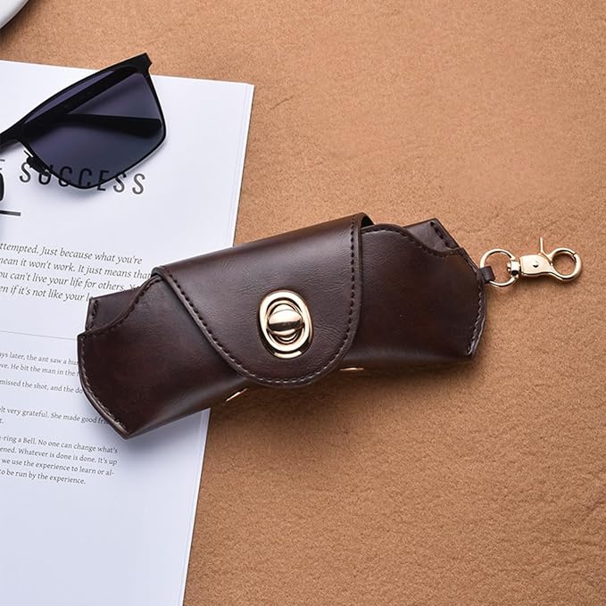 Vintage Leather Sunglasses Case, Portable Protective Case for Glasses Unisex Glasses Pouch Spectacles Organizer