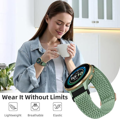 GEAK 22mm Watch Band Compatible with Garmin Venu 4 /Venu 2 3 45mm, 22mm Quick Release Replacement Loop Elastic Fabric Straps Compatible for Garmin Vivoactive 4 /Forerunner 265/255/965 Women Men