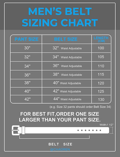 CHAOREN Reversible Belt Men 1 Piece - 1.25" Leather Dress Belt - Trim to Fit for Elegant Style