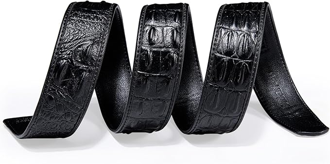 Barry.Wang Mens Belts Leather Ratchet Automatic Buckle Slide Click 1 3/8" Designer Dress Fashion Classic Casual Work Business